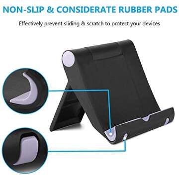 Cell Phone Stand Multi-Angle,【2 Pack】 Tablet Stand Universal Smartphones for Holder Tablets(6-11"), e-Reader, Compatible Phone XS/XR/8/8 Plus/7/7 Plus, Galaxy S8/S7/Note 8, Air, Mini, Pixel 2(Black)