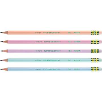 Ticonderoga Wood-Cased Pencils, Pre-Sharpened, 2 HB Soft, Pastel Colors, 150 Count