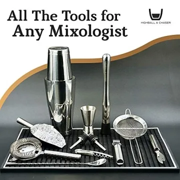 Highball & Chaser 13-Piece Cocktail Shaker Set with Stand