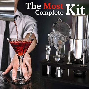 Highball & Chaser 13-Piece Cocktail Shaker Set with Stand