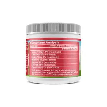 Calcium for Dogs and Cats - Fine Eggshell Powder - Strong Hip & Joint Supplement for Dogs and Cats- Dietary Supplement - No Additives - Pet's Friend Eggshellent Calcium 6oz