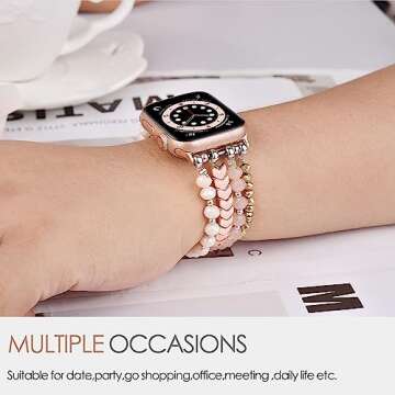 MOFREE Stylish Beaded Apple Watch Band for Women