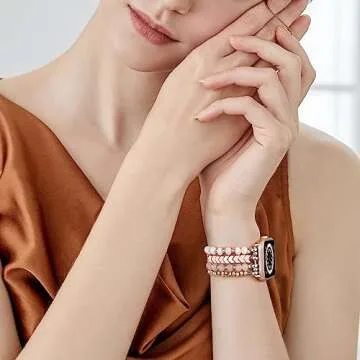 MOFREE Stylish Beaded Apple Watch Band for Women