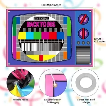 Back to The 80s Party Banner - Vibrant Photo Backdrop
