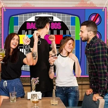 Back to The 80s Party Banner - Vibrant Photo Backdrop
