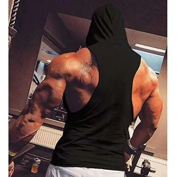 Mens Sleeveless Hoodie Fitness Vest for Gym Workouts