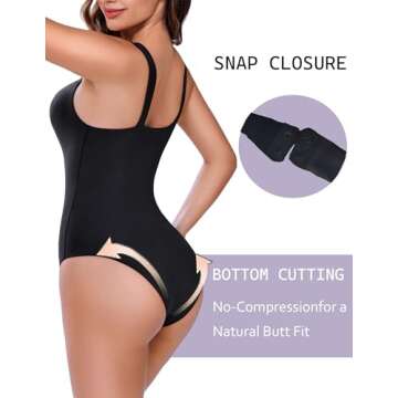 Avidlove Bodysuits for Women Square Neck Bodysuit Sleeveless Sexy Body Suits Double Lined Basic Tank Top Body Suit, Black, M