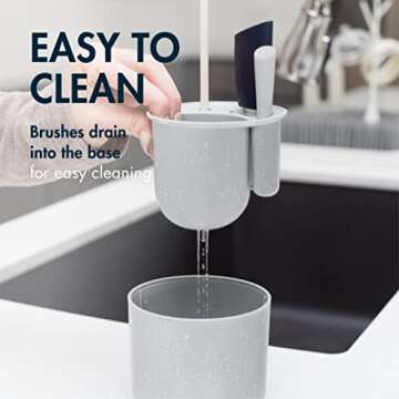 Boon Mod Replacement Baby Bottle Brushes - Includes Bottle Cleaner Brush, Straw Cleaner Brush, Nipple Brush and Detail Brush for Baby Bottles - Newborn Essentials - 4 Count