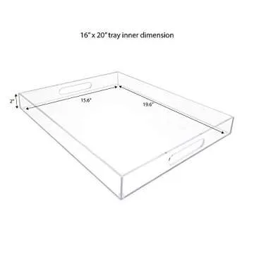 Isaac Jacobs Clear Acrylic Serving Tray - Stylish and Versatile (16x20)