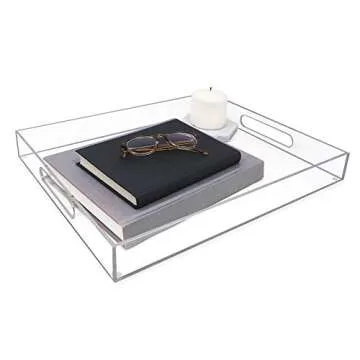 Isaac Jacobs 16x20 Clear Acrylic Serving Tray for Any Occasion
