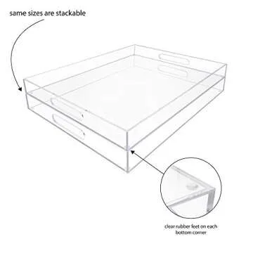 Isaac Jacobs 16x20 Clear Acrylic Serving Tray for Any Occasion