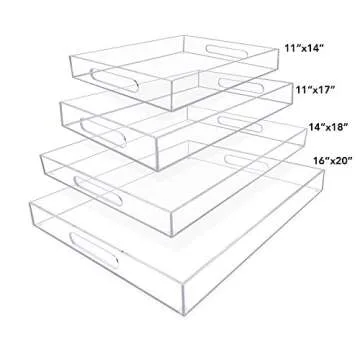 Isaac Jacobs 16x20 Clear Acrylic Serving Tray for Any Occasion