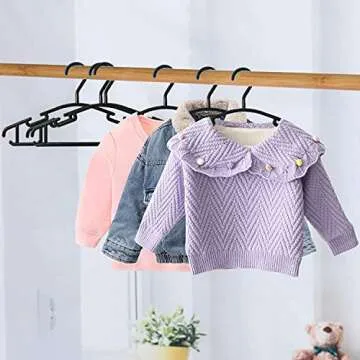 GoodtoU Baby Hangers Black Plastic 100 Pack for Kids