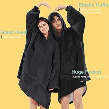 Oversized Soft Sherpa Wearable Blanket Sweatshirt