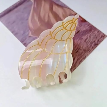 Unique Fashion Seashell Conch Hair Clip - Strong Hold, Durable, Deep Gloss Shine, Perfect for Curly ...