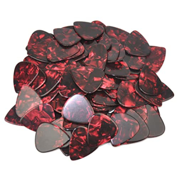 Quality Red Pearl Guitar Picks - 24 Pack of 0.46 mm