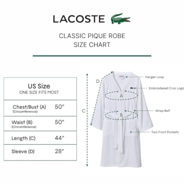 Lacoste Classic Pique Cotton Bath Robe for Men & Women