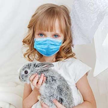 Wecolor 100 Pcs Disposable 3 Ply Earloop Face Masks, Suitable for Home, School, Office and Outdoors (Blue)