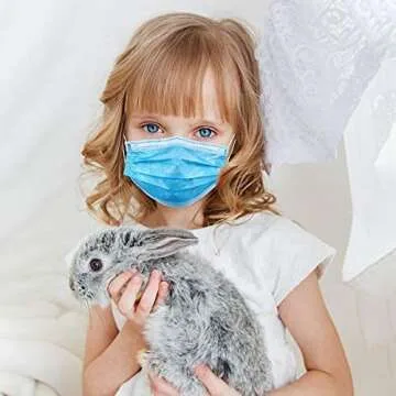 Wecolor 100 Pcs Disposable 3 Ply Earloop Face Masks, Suitable for Home, School, Office and Outdoors (Blue)