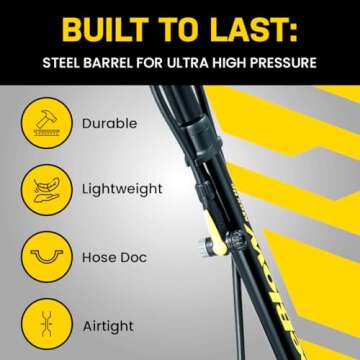 Topeak JoeBlow Max HP Bike Floor Pump, 160 PSI/11 BAR, TwinHead,Black