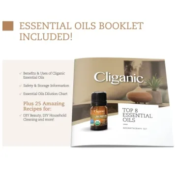 Cliganic Organic Essential Oils Gift Set - Top 8 Scents