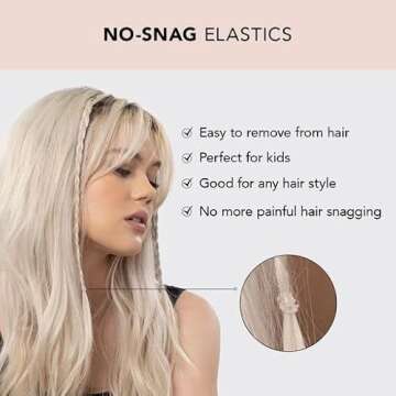 Kitsch Hair Ties No Damage for Kids, Teens and Women - Rubber Bands for Hair Styling | No Snag Hair Elastics | Women's Daily Hair Accessories - 500pcs (Clear)