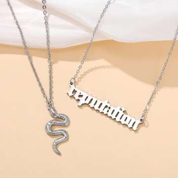 Kprusoian Vintage Layered Reputation Snake Necklace for Music Lovers