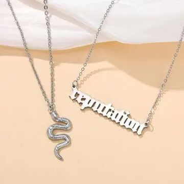 Kprusoian Vintage Layered Reputation Snake Necklace for Music Lovers