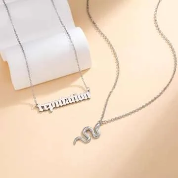 Kprusoian Vintage Layered Reputation Snake Necklace for Music Lovers