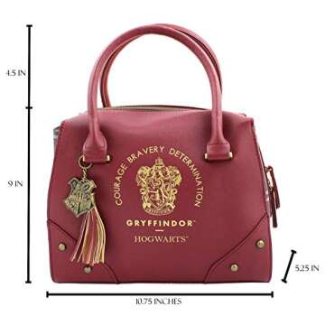 Harry Potter Purse Designer Handbag Hogwarts Houses Womens Top Handle Shoulder Satchel Bag Gryffindor One Size