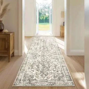 Topllen Bohemian Runner Rug - Washable Non-Slip Design