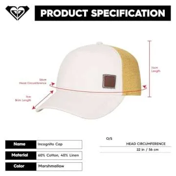 Roxy Women's Casual Trucker Hat with Leather Patch, Marshmallow 202, 1SZ