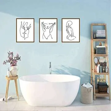 Nordic Minimalist Female Line Art for Home Decor
