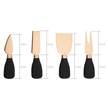 HECEF Cheese Knives Set - Stainless Steel & Acrylic Stand