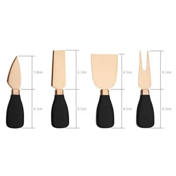 HECEF Cheese Knives Set - Stainless Steel & Acrylic Stand