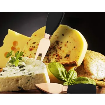 HECEF Cheese Knives Set - Stainless Steel & Acrylic Stand