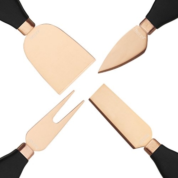 HECEF Cheese Knives Set - Stainless Steel & Acrylic Stand