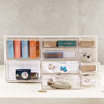 livinbox Desk storage organizer with 10 Drawers and dividers, For Hair accessories Arts Crafts Sewing Supplies Teacher toolbox Medicine Vitamin Wall Mountable Cabinet, White A9-5244-WT