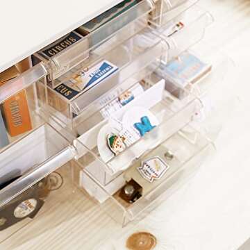 livinbox Desk storage organizer with 10 Drawers and dividers, For Hair accessories Arts Crafts Sewing Supplies Teacher toolbox Medicine Vitamin Wall Mountable Cabinet, White A9-5244-WT