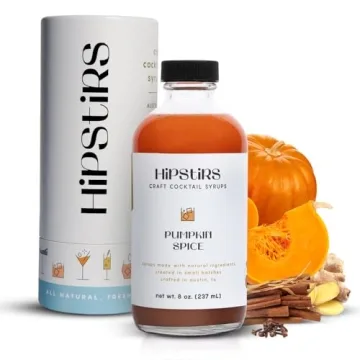 HipStirs Pumpkin Spice Syrup - Elevate Your Drinks with Real Pumpkin Puree and Spices (8 Fl Oz)