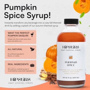 HipStirs Pumpkin Spice Syrup - Real Ingredients for Perfect Lattes