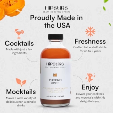 HipStirs Pumpkin Spice Syrup - Real Ingredients for Perfect Lattes