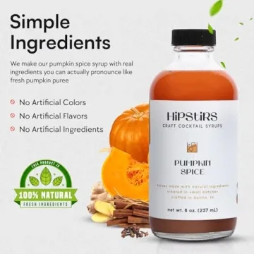 HipStirs Pumpkin Spice Syrup - Real Ingredients for Perfect Lattes