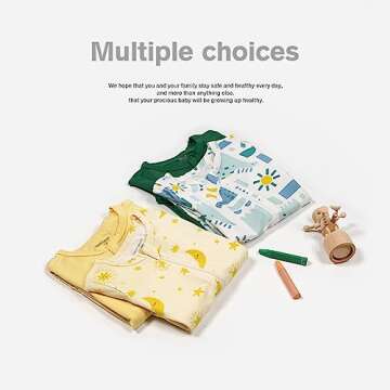 Teach Leanbh Baby Boys Girls 2 Pack Bamboo Viscose Pajamas 2 Way Zipper Short Sleeve Romper Jumpsuit Sleep and Play (3-6 months, Yellow/Star moon)