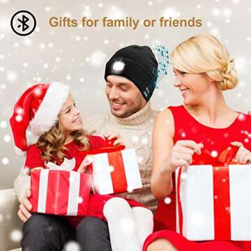 Bluetooth Beanie Warm Hat with Light Headphone Unique Tech Gifts for Men Dad Him Teenage Christmas S...