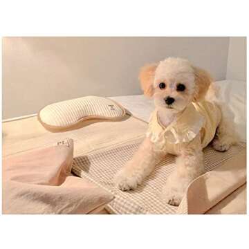 momNpop MNP Pet Organic Pillow, an Ideal Naptime Sleeping Companion for Small Dogs and Cats (Pink)