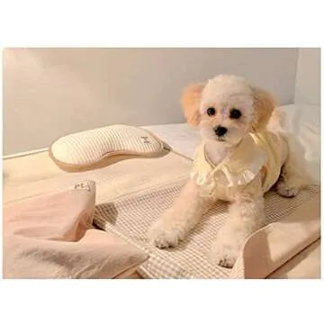 momNpop MNP Pet Organic Pillow, an Ideal Naptime Sleeping Companion for Small Dogs and Cats (Pink)