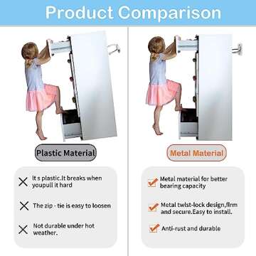 Furniture Anchors for Baby Proofing(6 Pack), 2025 Upgraded Furniture Anchors, Secure 400 Pound Wall Anchors for Furniture Prevent Falling Anti Tip Earthquake Straps for Child Baby Safety