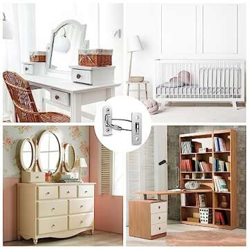 Furniture Anchors for Baby Proofing(6 Pack), 2025 Upgraded Furniture Anchors, Secure 400 Pound Wall Anchors for Furniture Prevent Falling Anti Tip Earthquake Straps for Child Baby Safety