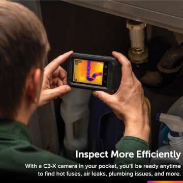 FLIR C3-X Compact Thermal Imaging Camera with Wifi: High Resolution Infrared Imager for Inspection, Electrical/Mechanical, Building, and HVAC Applications